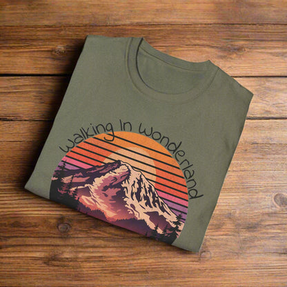 Walking In Wonderland Mount Rainier National Park Unisex Fit Soft T-Shirt Printify