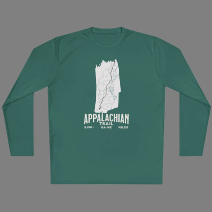 Appalachian Trail White Blaze Map Unisex Fit Tech Sport  Long Sleeve Performance Shirt Printify