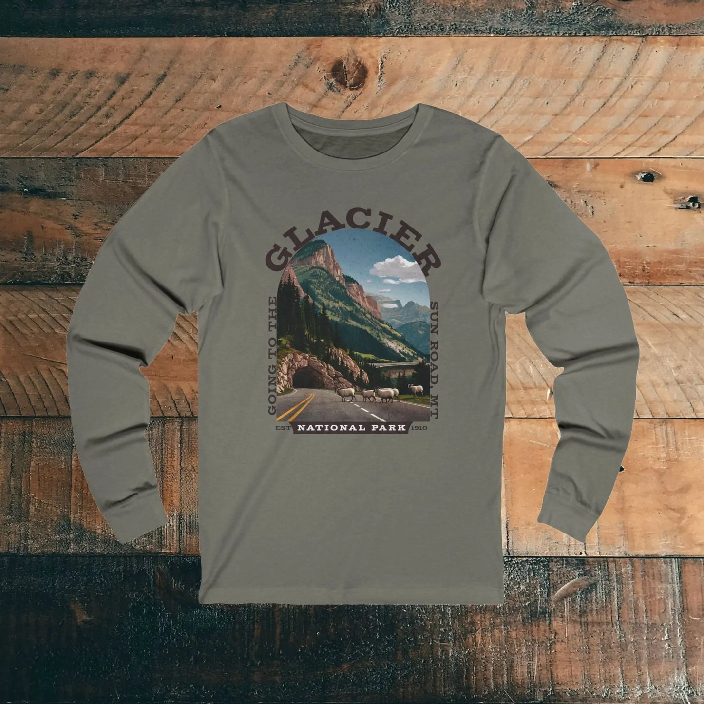 Glacier National Park Going To The Sun Road Unisex Fit Long Sleeve T-shirt - Park Service Apparel