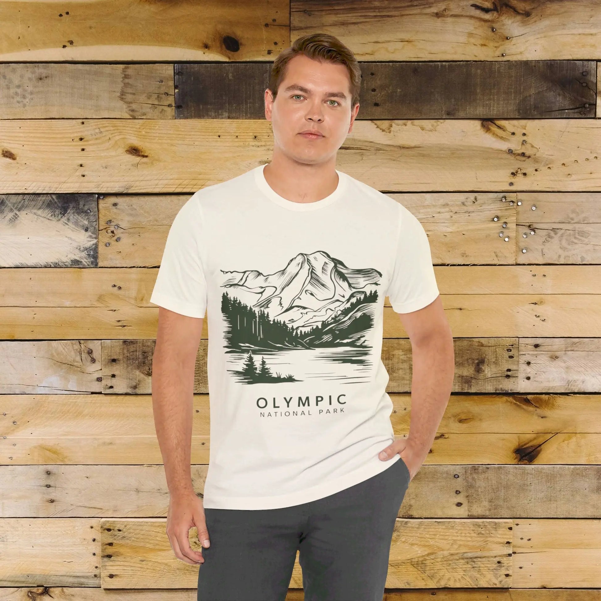 Olympic National Park Unisex Fit Soft T-Shirt Mountain View Coastal Art - Park Service Apparel
