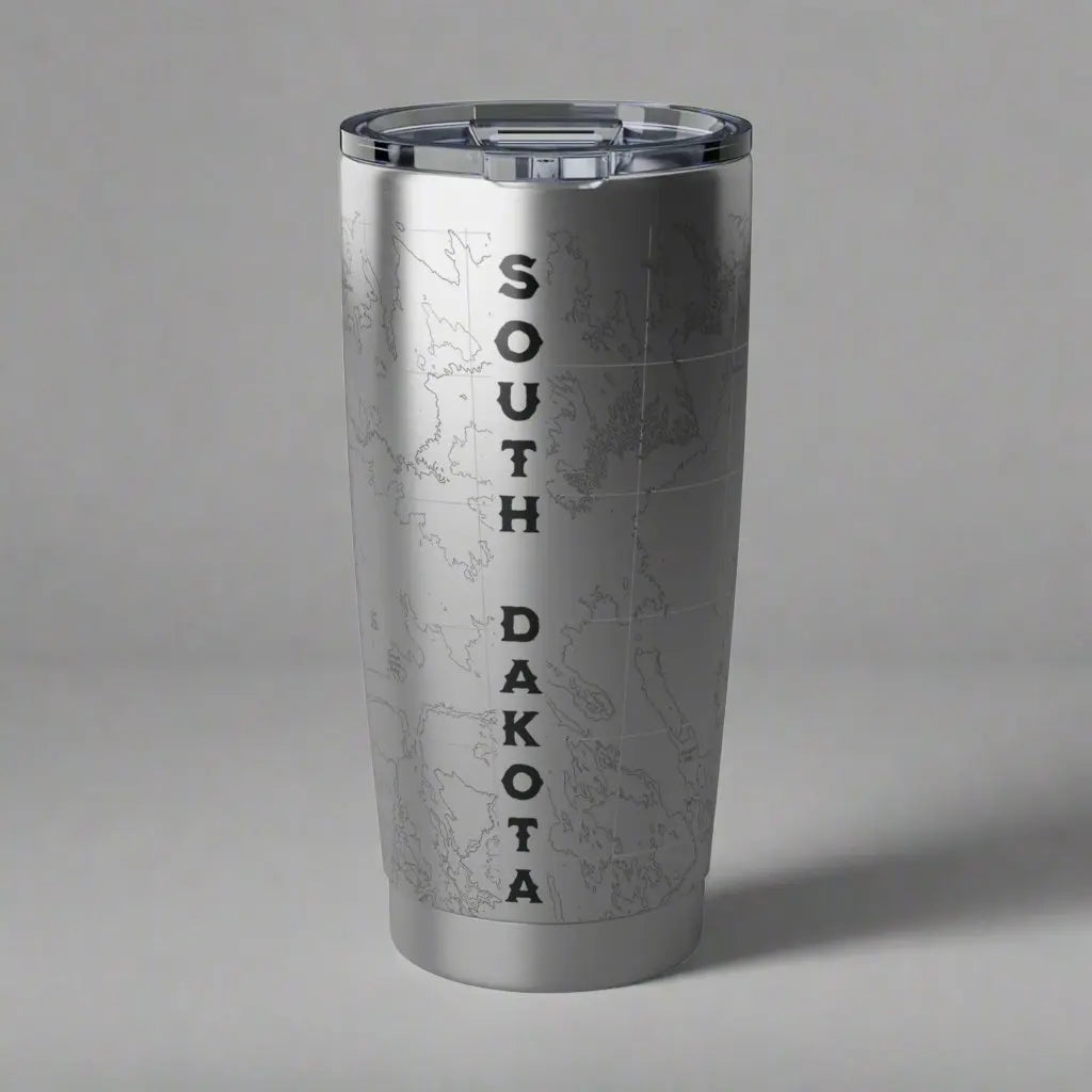 Badlands National Park Topographic Tumbler 20oz USGS Map Print South Dakota - Park Service Apparel