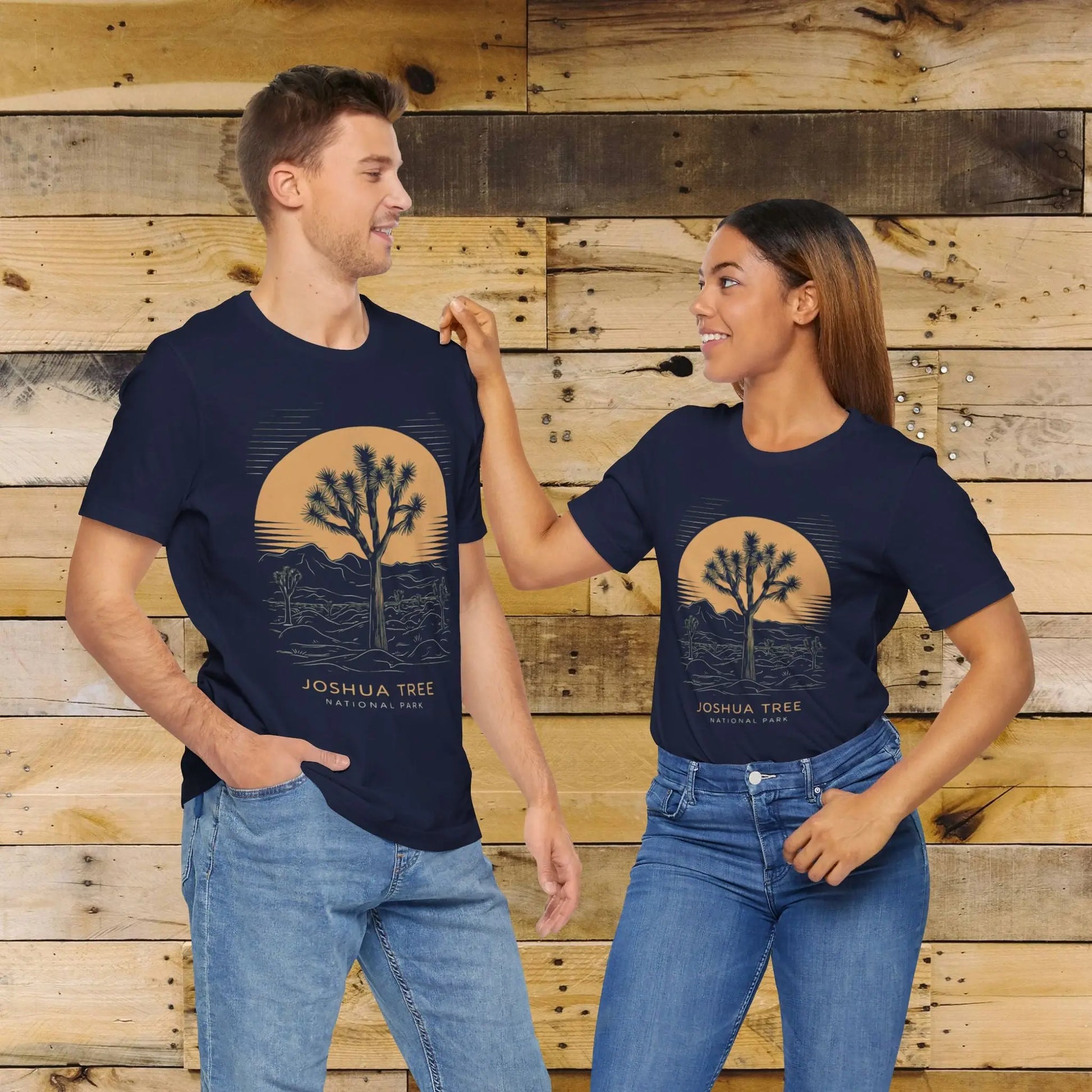 Joshua Tree National Park Unisex Fit Soft T-Shirt Desert Line Art - Park Service Apparel
