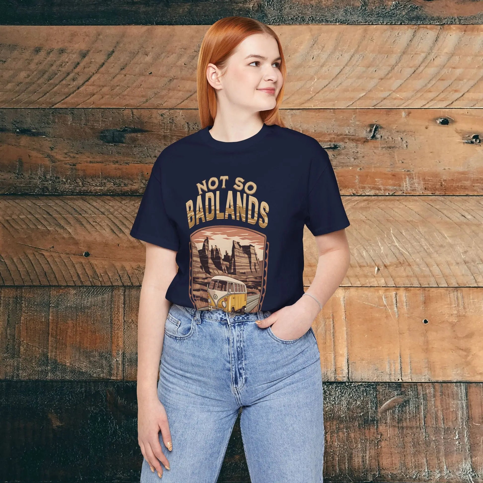 Not So Bad Badlands National Park Unisex Fit Soft T-shirt VW Bus - Park Service Apparel