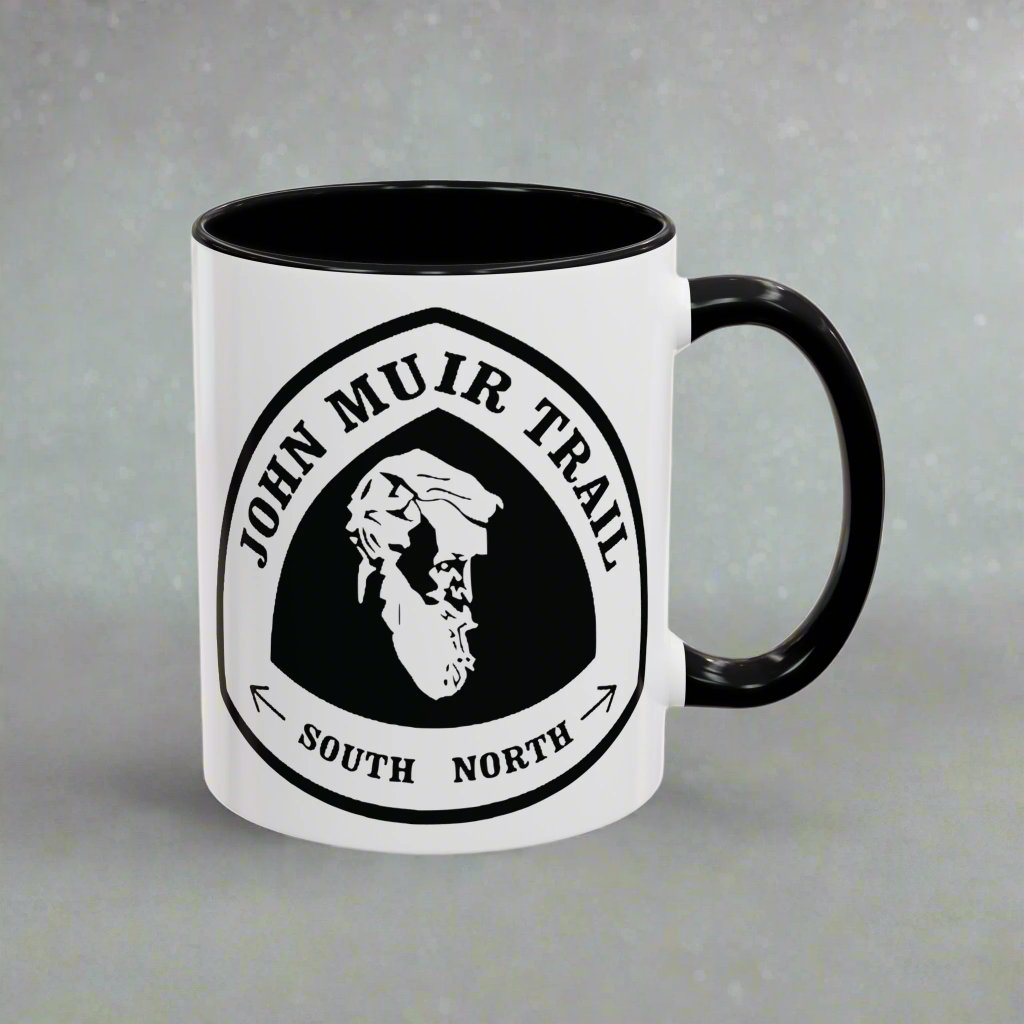 John Muir Trail Accent Coffee Mug 11oz 15oz National Scenic JMT Wood Mile Sign Printify
