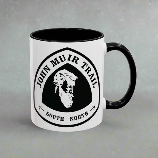 John Muir Trail Accent Coffee Mug 11oz 15oz National Scenic JMT Wood Mile Sign Printify