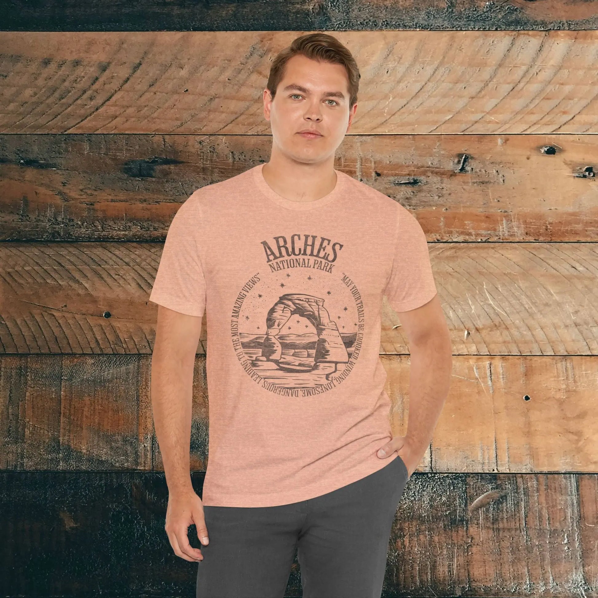 Arches National Park Unisex Fit Short Sleeve Tee Trails Be Crooked Ed Abbey - Park Service Apparel