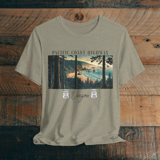 Oregon Coast Highway 101 Pacific Coast Highway Unisex Fit T-shirt PCH Tee - Park Service Apparel