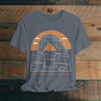 Arches National Park Unisex Fit Soft T-Shirt Delicate Arch Sunset - Park Service Apparel