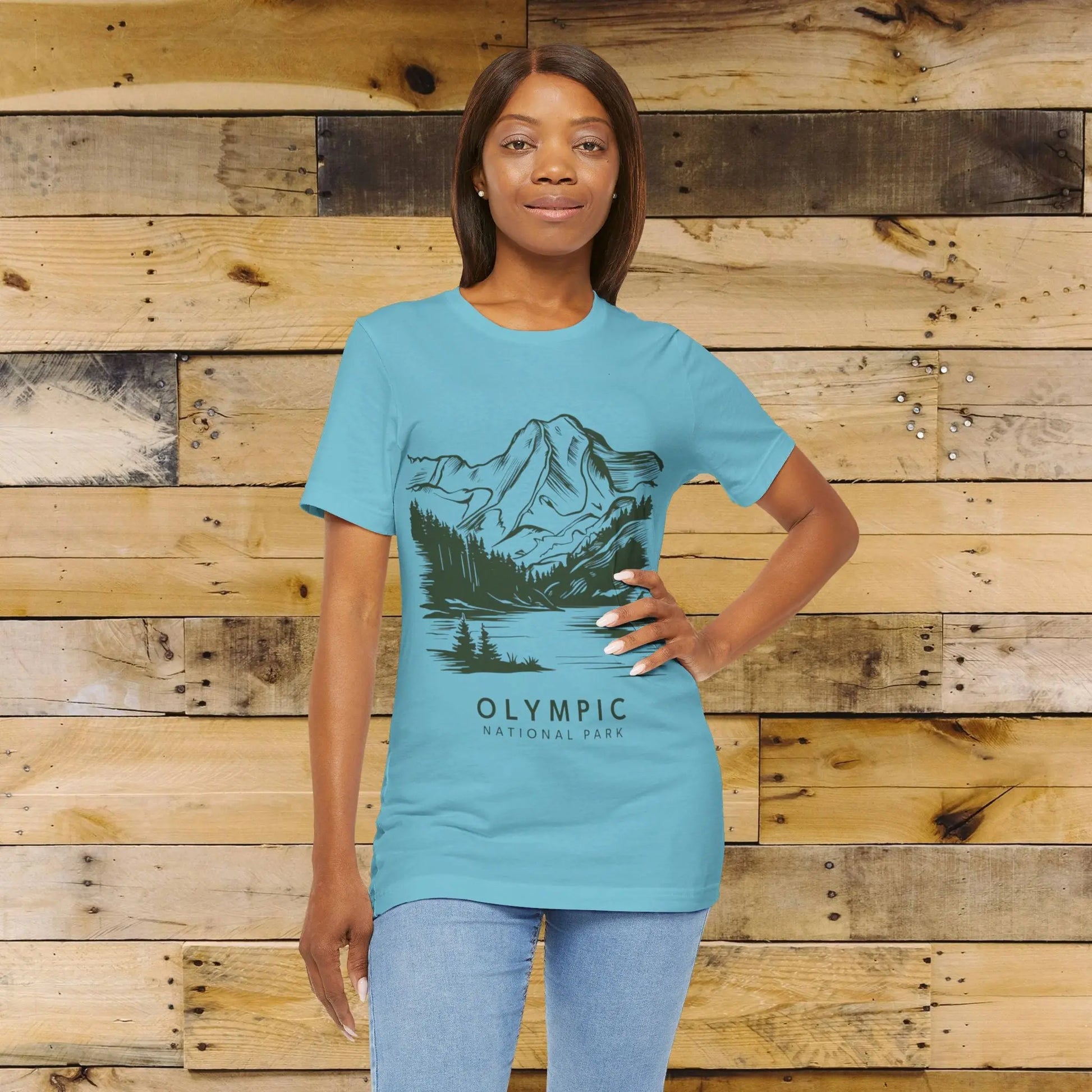 Olympic National Park Unisex Fit Soft T-Shirt Mountain View Coastal Art - Park Service Apparel