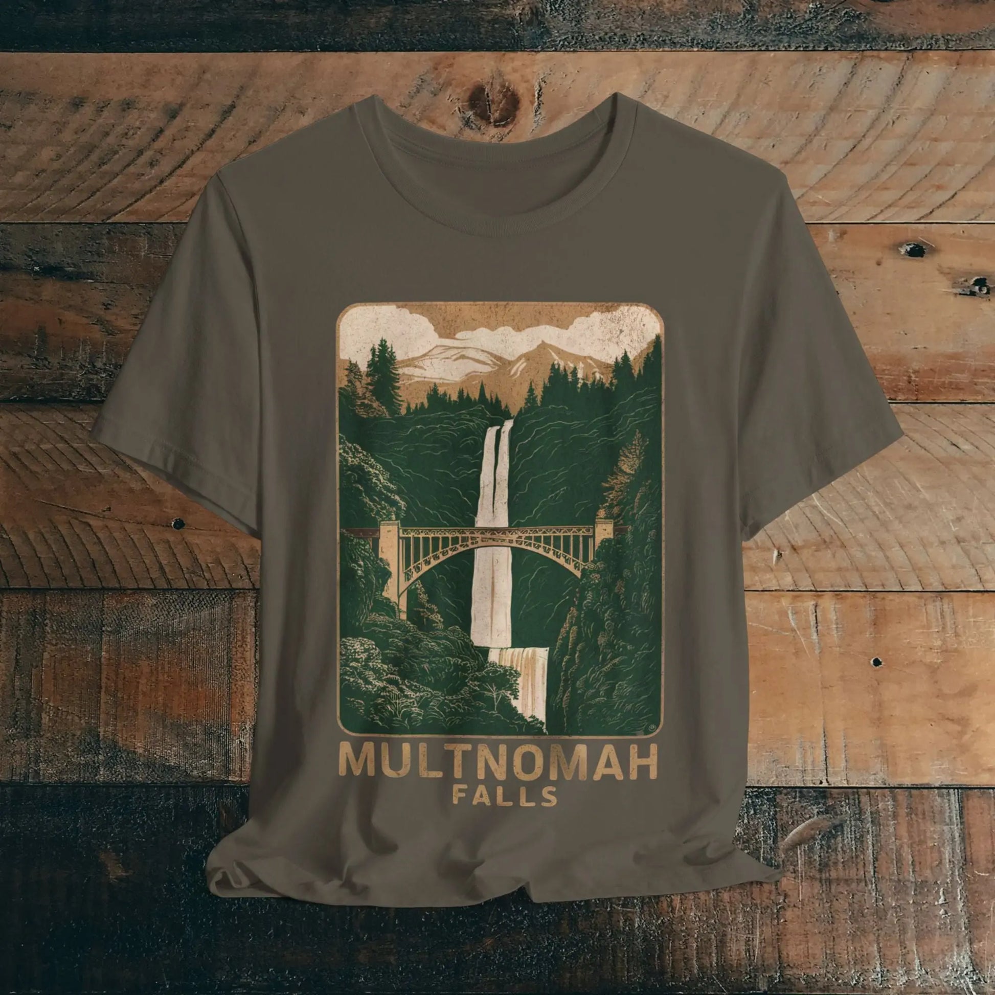 Multnomah Falls Oregon Unisex Fit Soft T-shirt Columbia River Gorge - Park Service Apparel