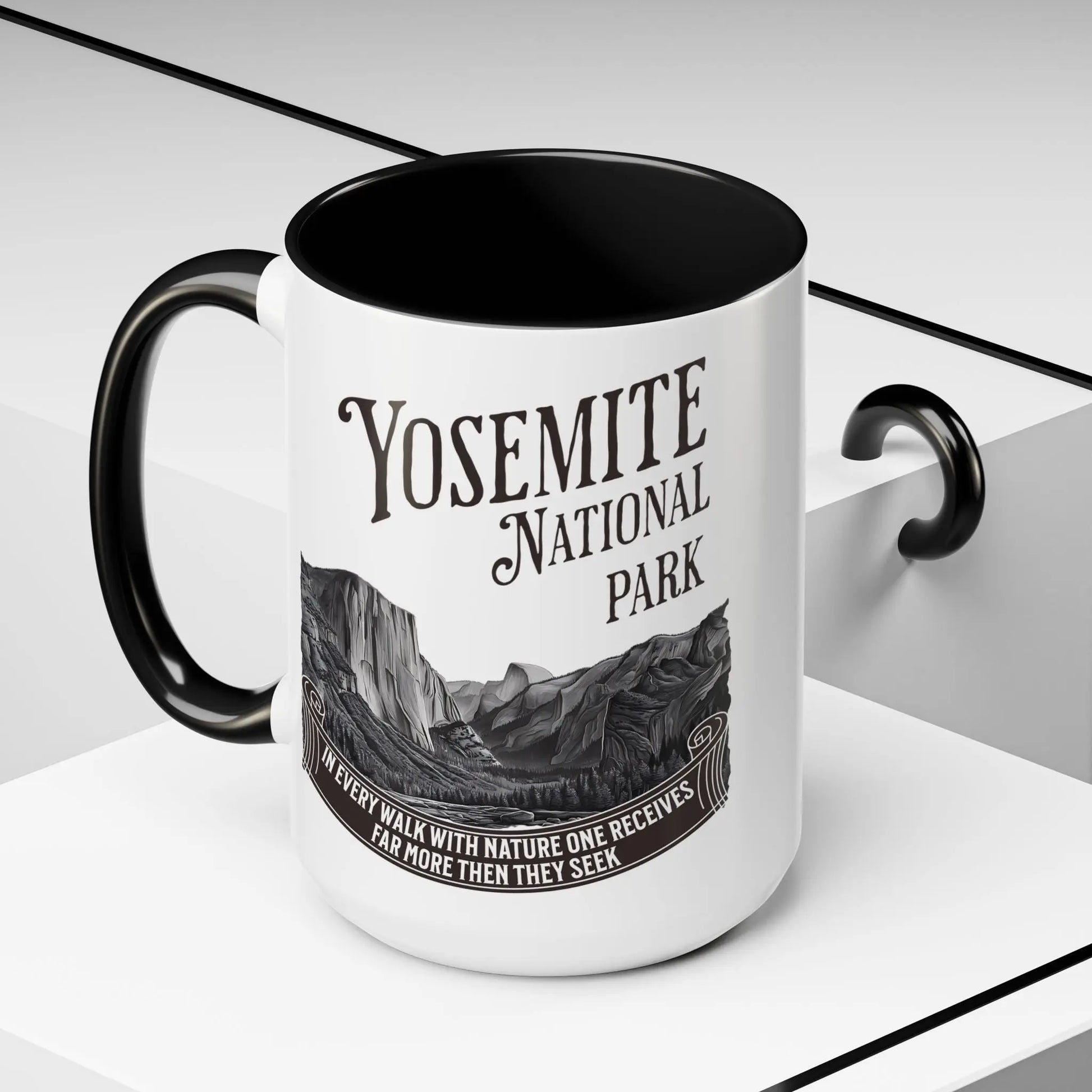 Yosemite National Park Coffee Mug 11oz 15oz Walk With Nature John Muir Quote Blue Black Pink Red - Park Service Apparel