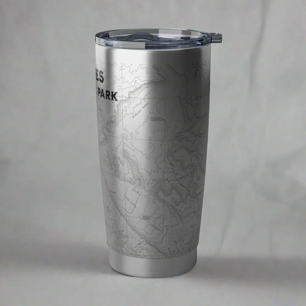 Arches National Park Topographic Tumbler 20oz USGS Map Print Moab Utah - Park Service Apparel
