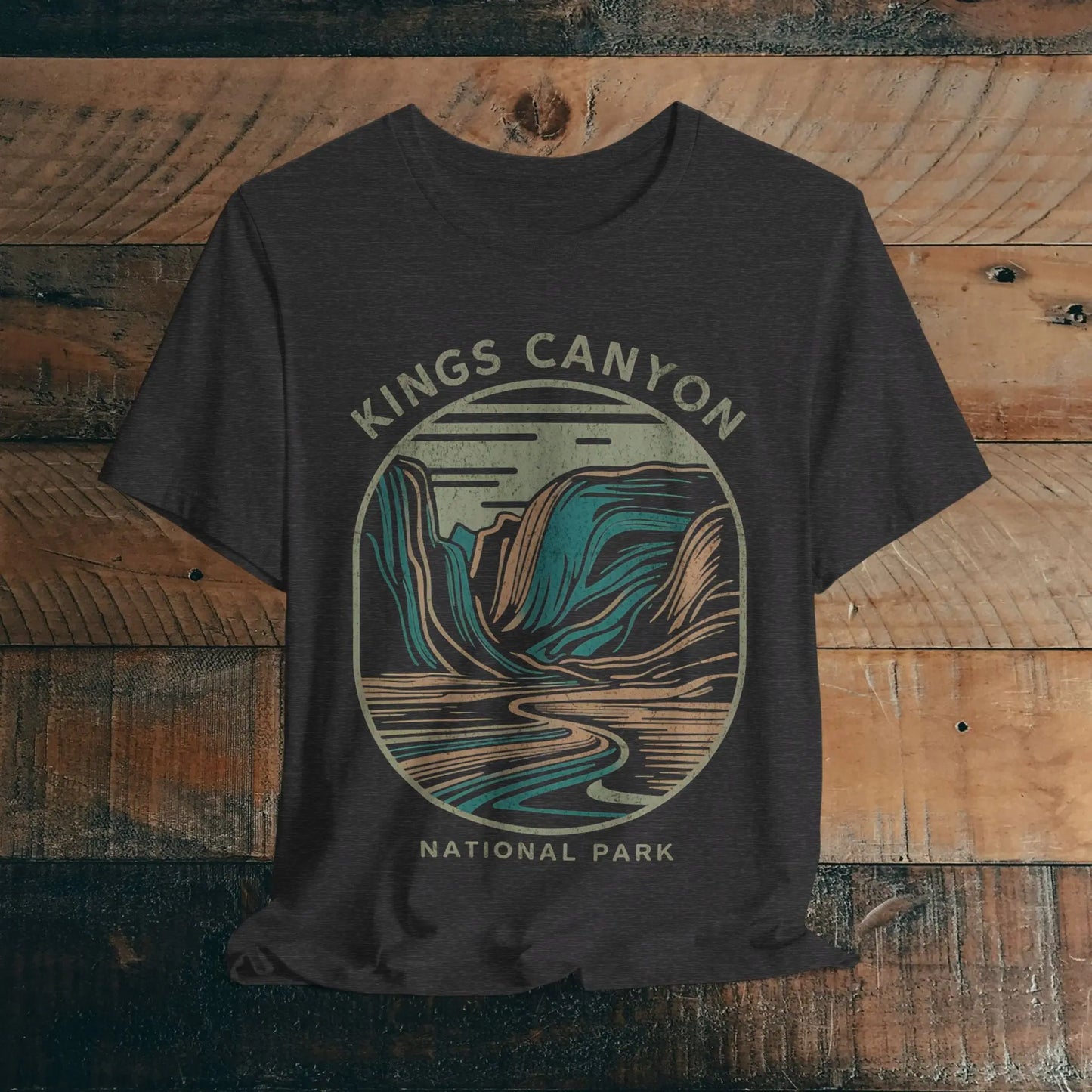 Kings Canyon National Park Unisex Fit Soft T-Shirt  Line Art - Park Service Apparel