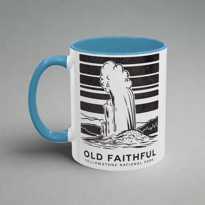 Old Faithful Geyser Yellowstone National Park Coffee Mug 11oz 15oz Blue Black Pink Red - Park Service Apparel