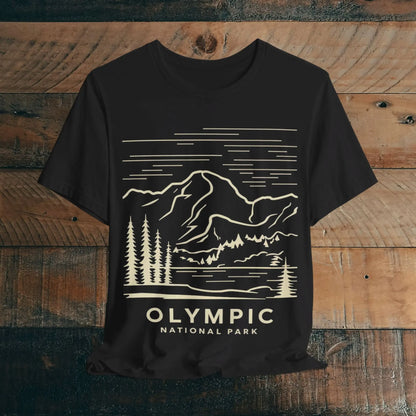 Olympic National Park Unisex Fit Soft T-Shirt Coastal Mountain Art - Park Service Apparel