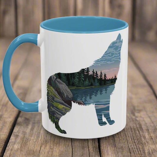 Voyageurs National Park Accent Coffee Mug 11oz 15oz Minnesota Wolf Blue Black Pink Red Outdoor Inspired Printify