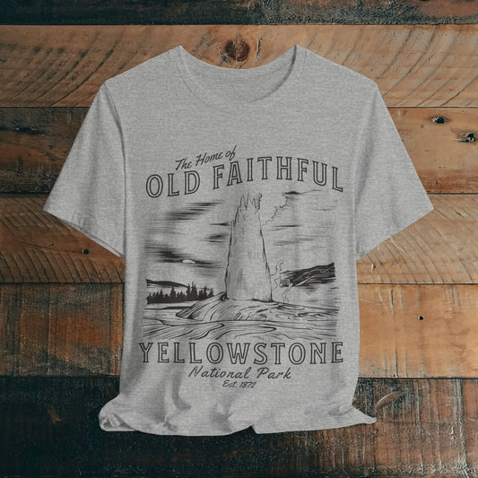 Yellowstone National Park Unisex Fit Short Sleeve Tee Old Faithful - Park Service Apparel