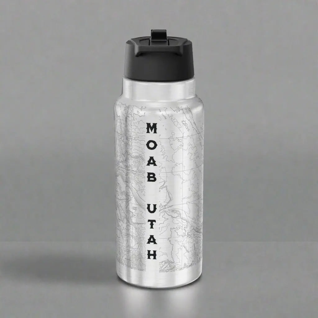 Arches National Park Topographic Insulated Water Bottle Tumbler 32oz Moab Utah USGS Map Print - Park Service Apparel