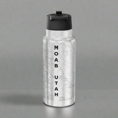 Arches National Park Topographic Insulated Water Bottle Tumbler 32oz Moab Utah USGS Map Print - Park Service Apparel
