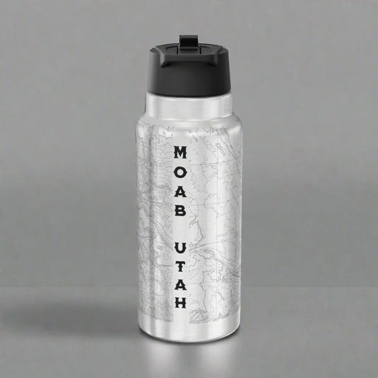 Arches National Park Topographic Insulated Water Bottle Tumbler 32oz Moab Utah USGS Map Print - Park Service Apparel