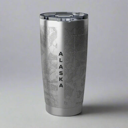 Denali National Park Topographic Tumbler 20oz Elevation 20,310 Ft. Alaska USGS Map Print - Park Service Apparel