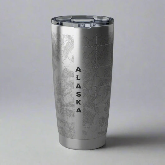 Denali National Park Topographic Tumbler 20oz Elevation 20,310 Ft. Alaska USGS Map Print - Park Service Apparel