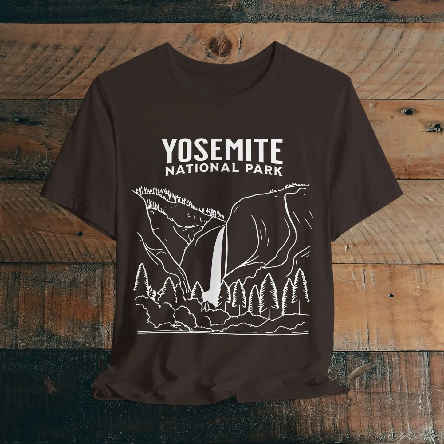 Yosemite National Park Falls Minimalist Art Unisex T-Shirt - Park Service Apparel