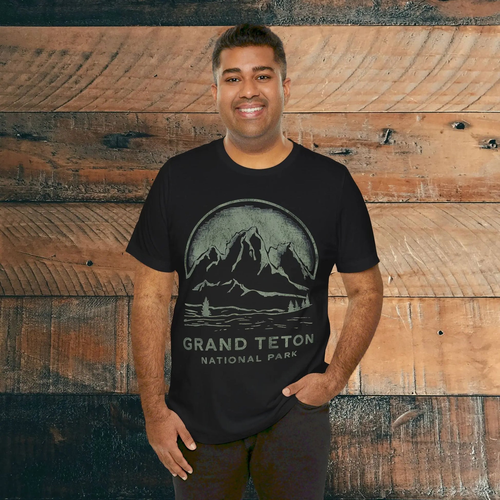 Grand Teton National Park Unisex Fit Soft T-Shirt Vintage Distressed Mountains - Park Service Apparel
