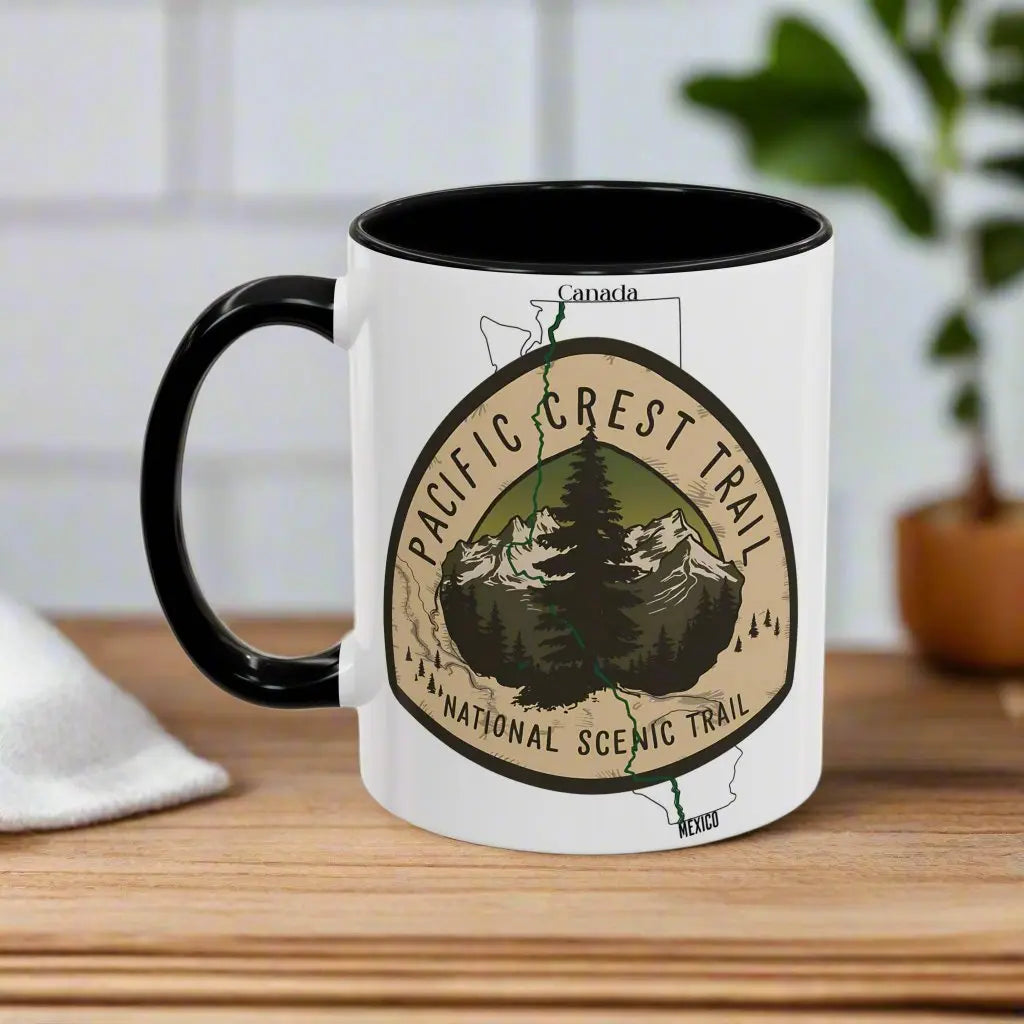 Pacific Crest National Scenic Trail Accent Coffee Mug 11oz 15oz Blue Black Pink Red - Park Service Apparel