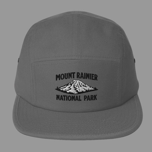 Mount Rainier Embroidered 5-Panel Hat hat Park Service Apparel Grey
