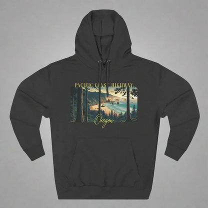 Pacific Coast Highway Oregon Shore Large Print Unisex Fit Fleece Hoodie Dark Colors - Park Service Apparel