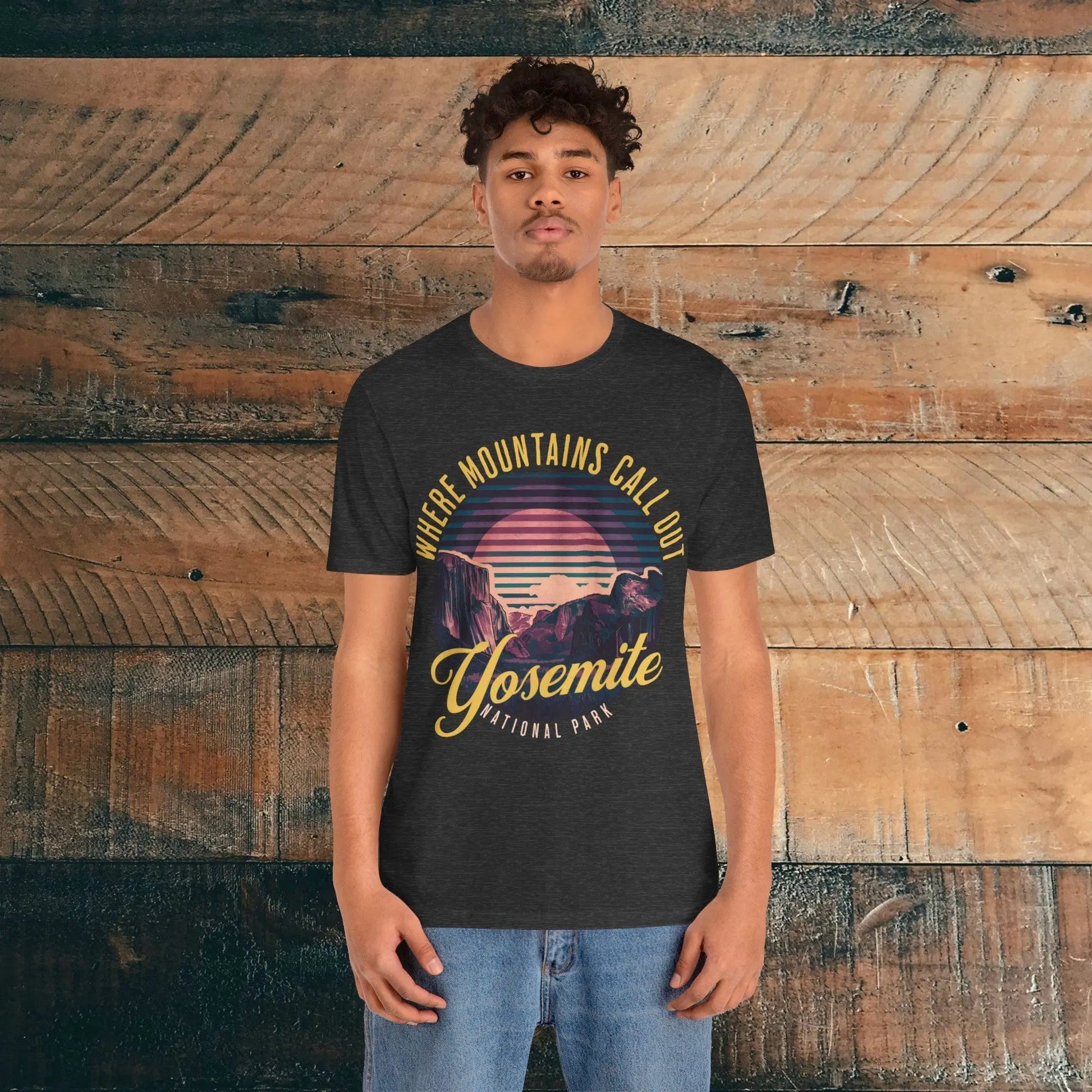 Yosemite National Park Unisex T-Shirt California Retro Mountains Call Out - Park Service Apparel
