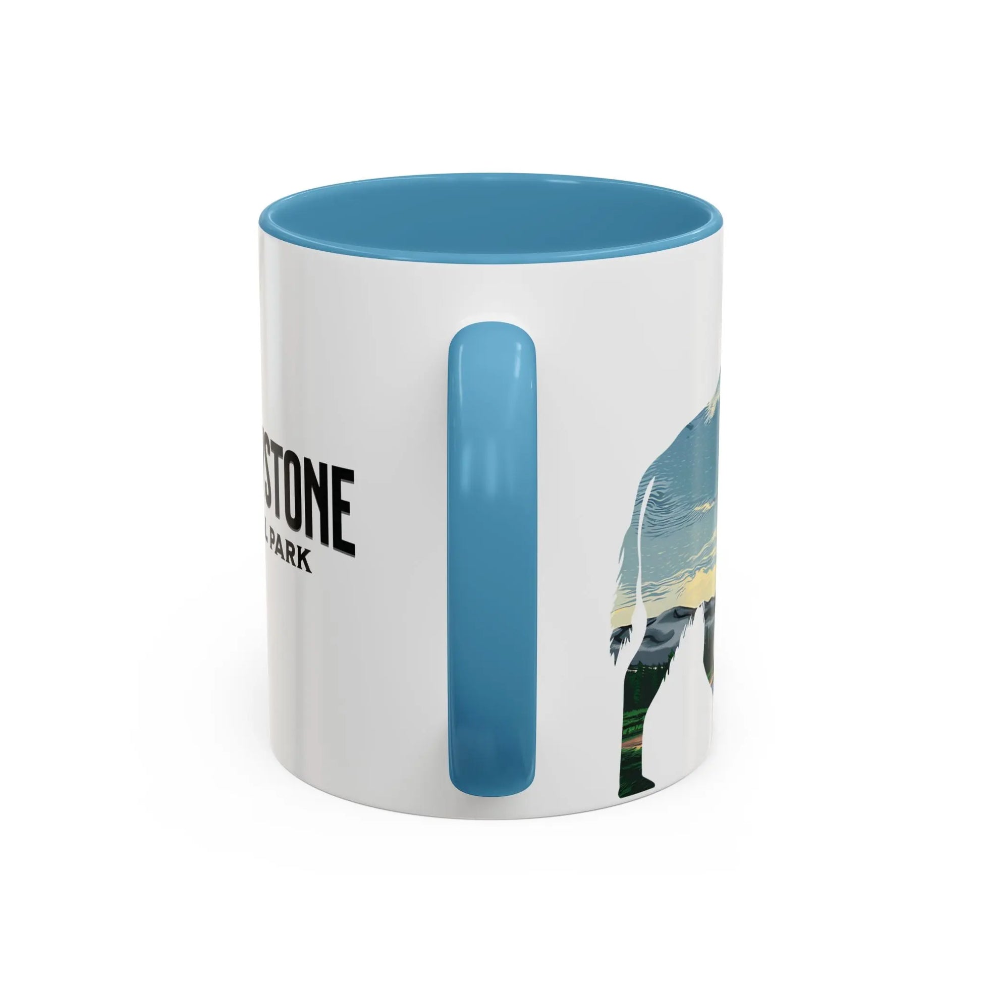 Yellowstone National Park Buffalo old Faithful Geyser Accent Coffee Mug 11oz 15oz Blue Black Pink Red - Park Service Apparel