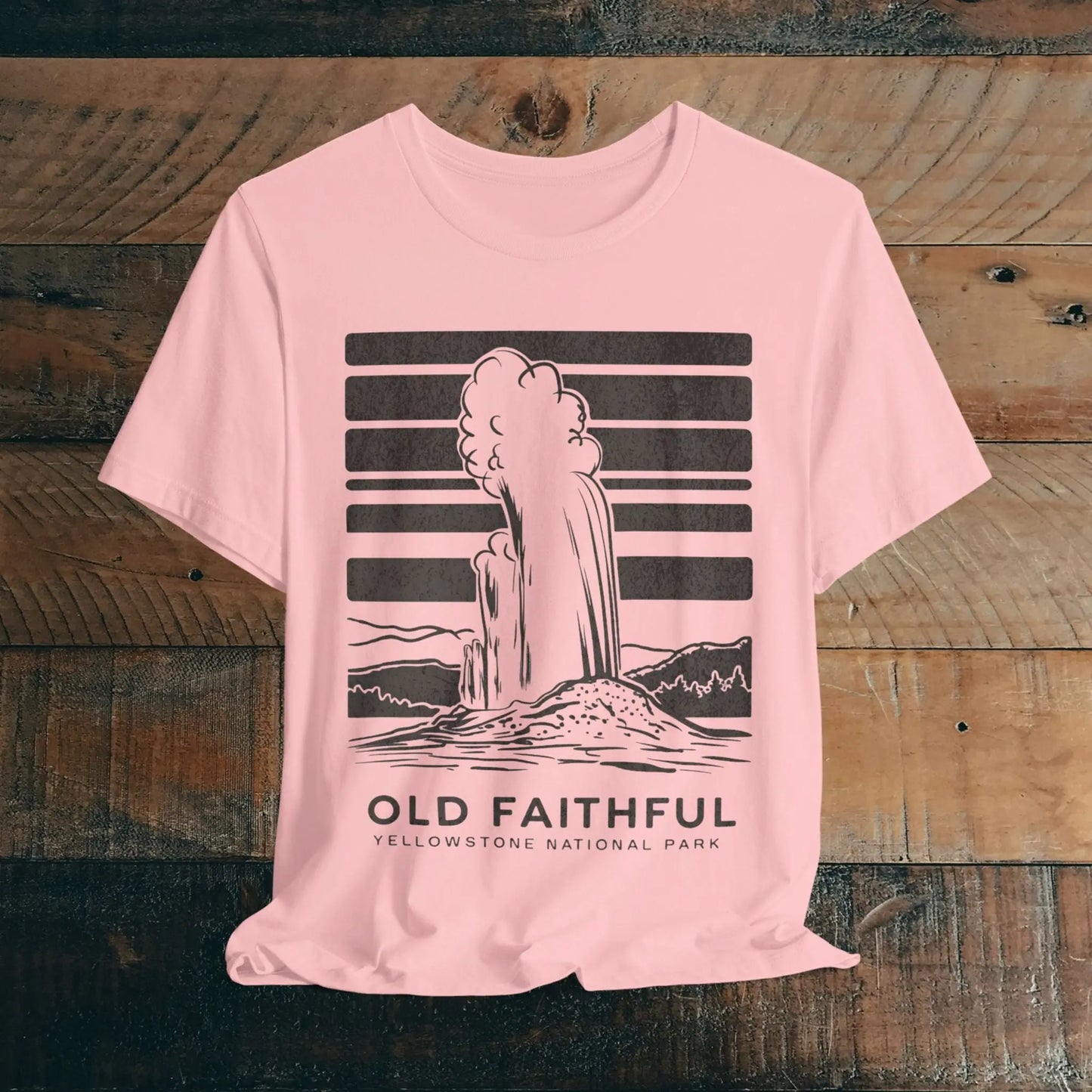 Yellowstone National Park Unisex Fit Soft T-Shirt Old Faithful Eruption Distressed - Park Service Apparel