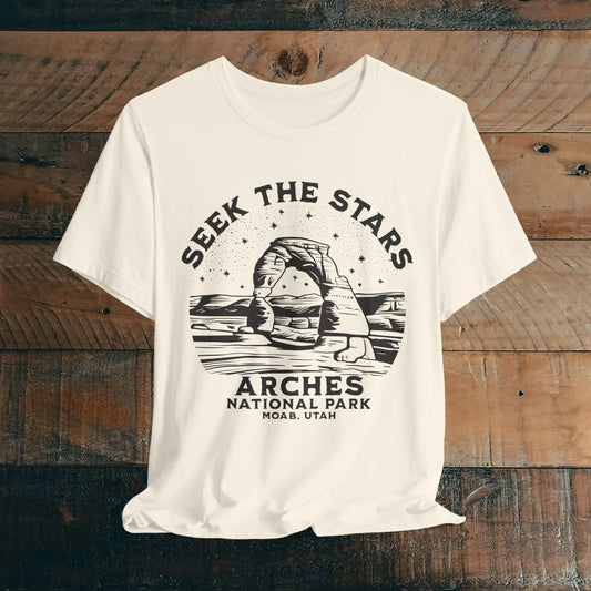 Arches National Park Unisex Fit Short Sleeve Tee Seek The Stars - Park Service Apparel