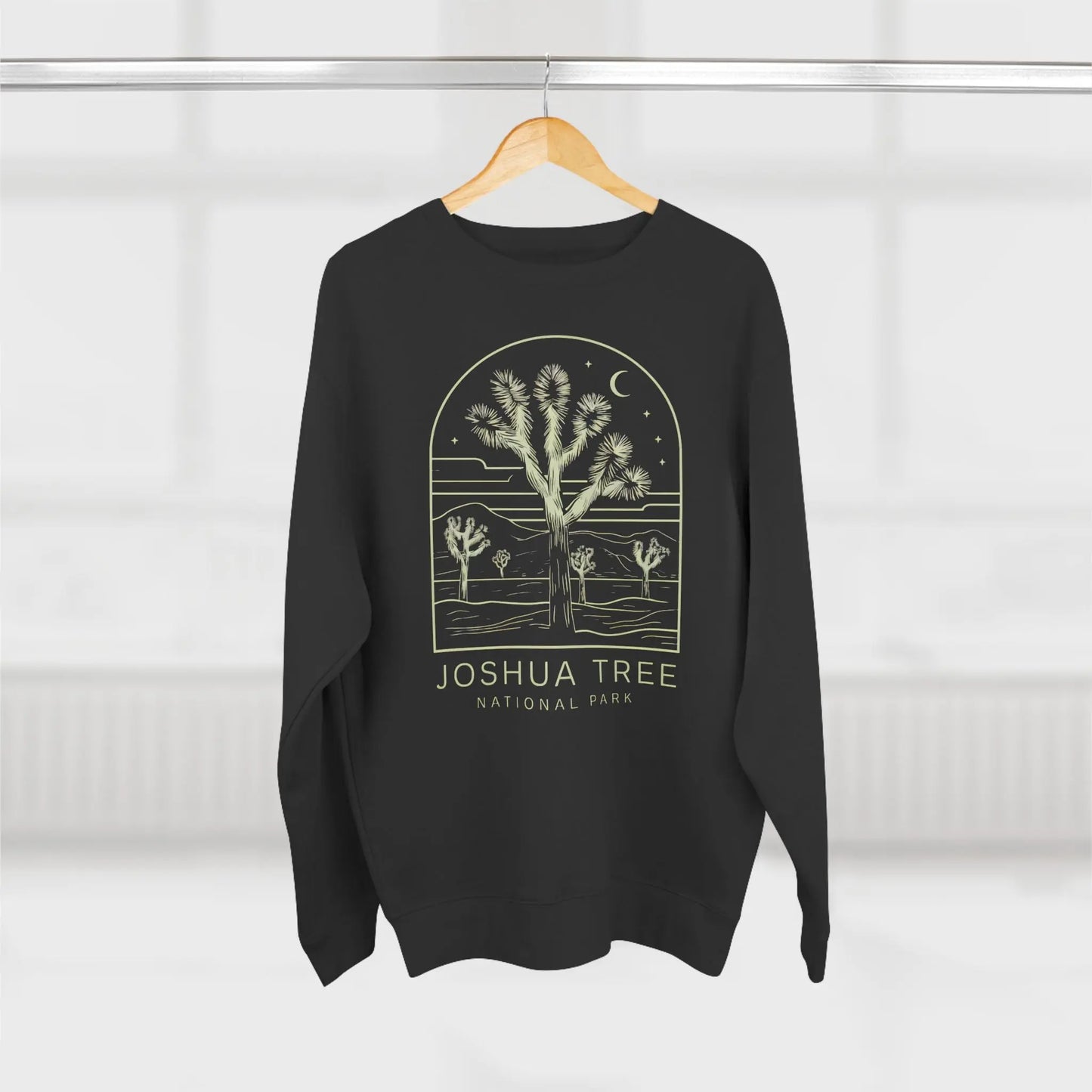 Joshua Tree National Park Unisex Fit Crewneck Sweatshirt Twilight Line Art - Park Service Apparel