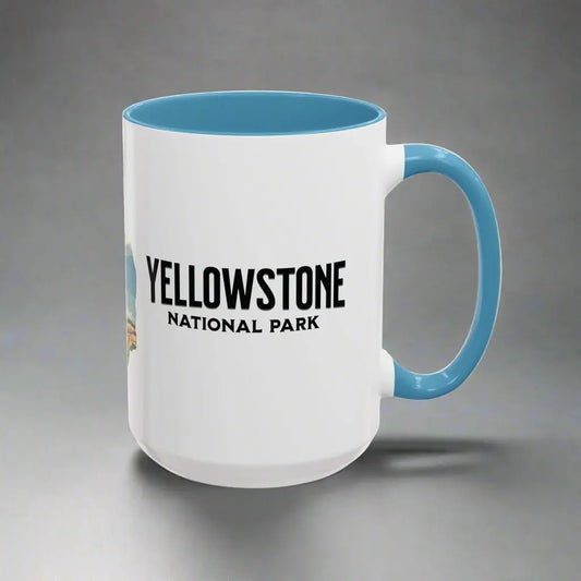 Yellowstone National Park Buffalo old Faithful Geyser Accent Coffee Mug 11oz 15oz Blue Black Pink Red - Park Service Apparel