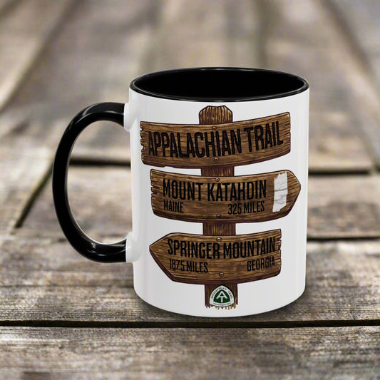 Appalachian Trail Accent Coffee Mug 11oz 15oz National Scenic AT Wood Mileage Sign Printify