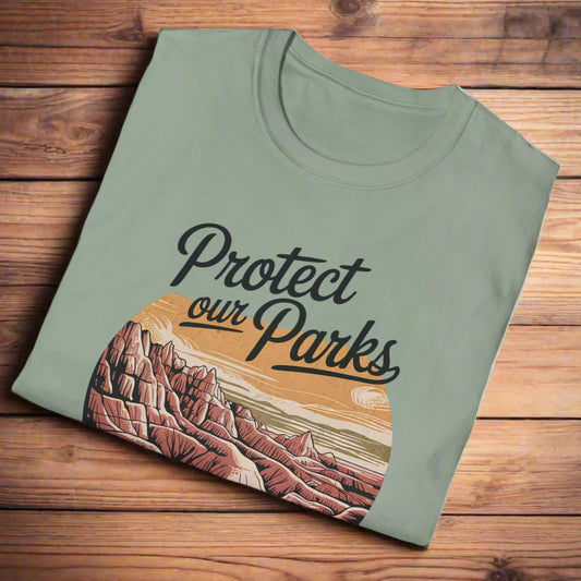 Protect Our Parks Badlands National Park Unisex Fit Soft T-Shirt Printify