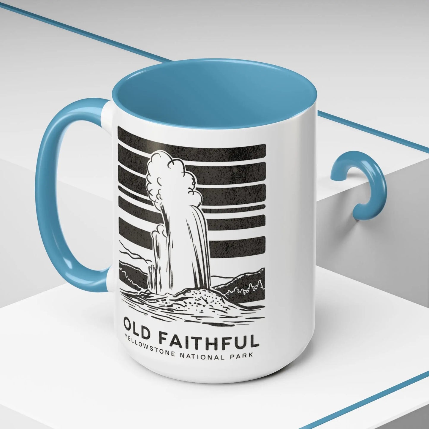 Old Faithful Geyser Yellowstone National Park Coffee Mug 11oz 15oz Blue Black Pink Red - Park Service Apparel