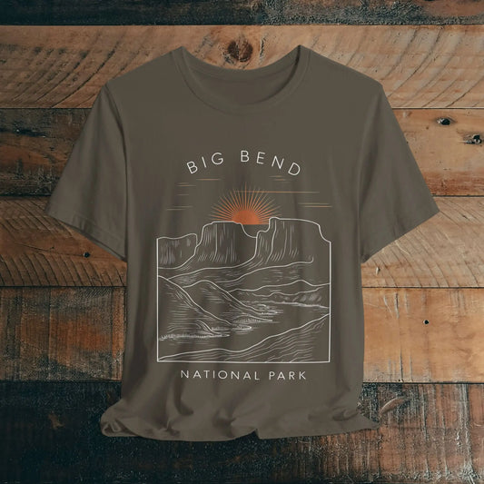 Big Bend National Park Unisex Fit Soft T-Shirt Sunrise Curving River - Park Service Apparel