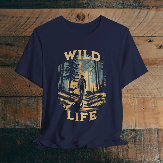 Wild Life Hike Unisex Fit Soft T-shirt Backpacker Hiker Outdoor Nature Tee - Park Service Apparel