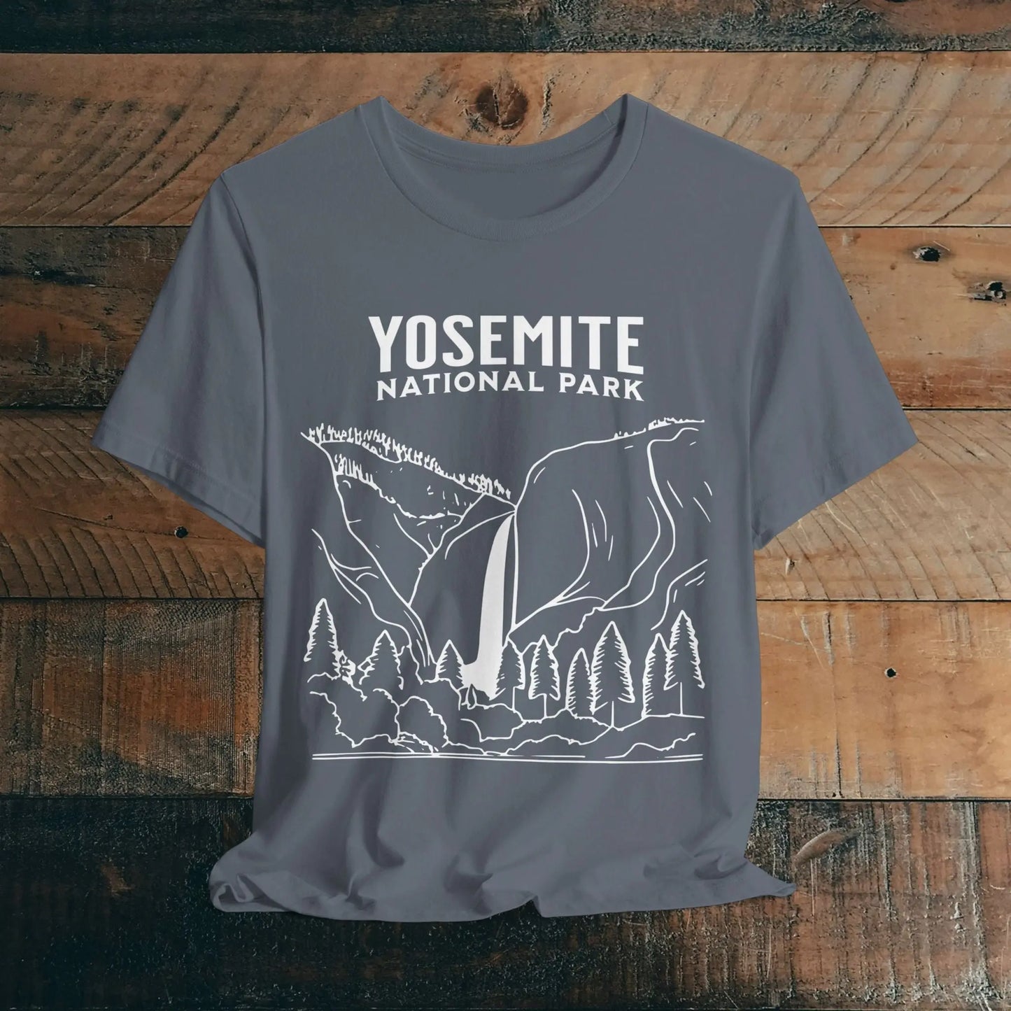Yosemite National Park Falls Minimalist Art Unisex T-Shirt - Park Service Apparel