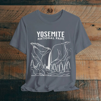 Yosemite National Park Falls Minimalist Art Unisex T-Shirt - Park Service Apparel