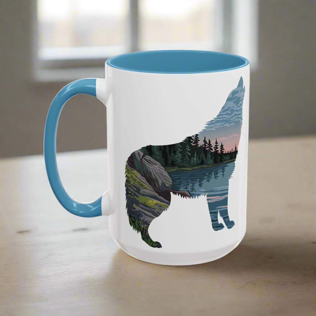 Voyageurs National Park Accent Coffee Mug 11oz 15oz Minnesota Wolf Blue Black Pink Red Outdoor Inspired Printify