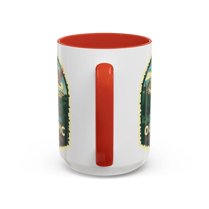 Glacier National Park Accent Coffee Mug 11oz 15oz Eagle Fly Over Blue Black Pink Red Outdoor Inspired Ceramic Mug - Park Service Apparel