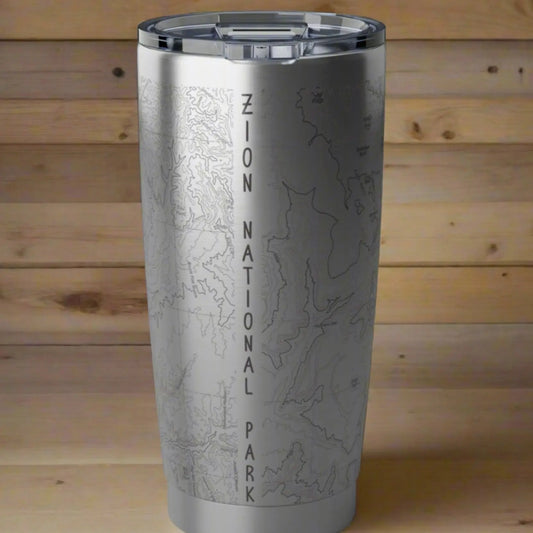 Zion National Park Topographic Tumbler 20oz  Spill Resistant Lid - Park Service Apparel