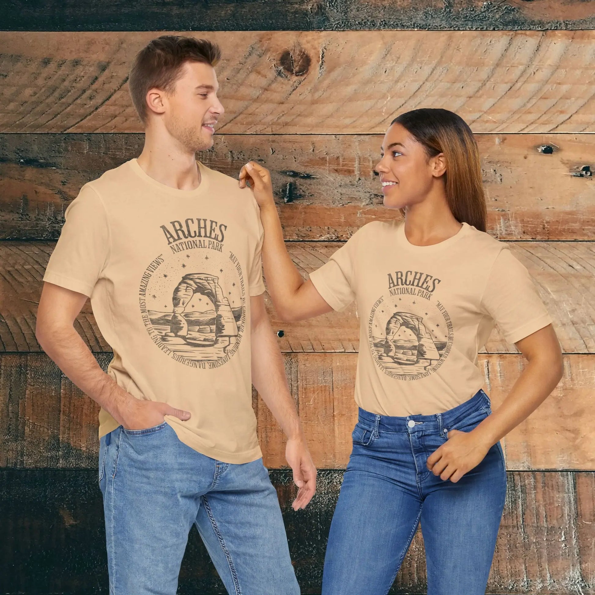 Arches National Park Unisex Fit Short Sleeve Tee Trails Be Crooked Ed Abbey - Park Service Apparel