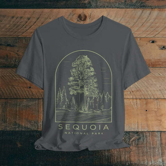 Sequoia National Park Unisex Fit Soft T-Shirt Tree Line Art - Park Service Apparel
