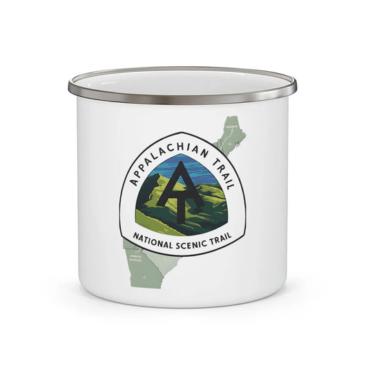 Appalachian Trail Logo Enamel Camping Hike Mug Scenic Map Trail Design - Park Service Apparel